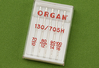 Иглы стандарт ORGAN №70, 80(2), 90, 100, 5шт